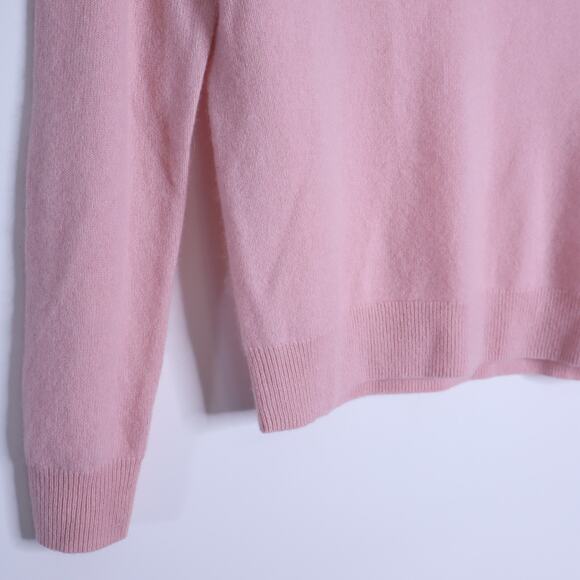 TUCKERNUCK Cashmere V Neck Sweater Soft Pink Long Sleeve Women's M - Picture 5 of 11